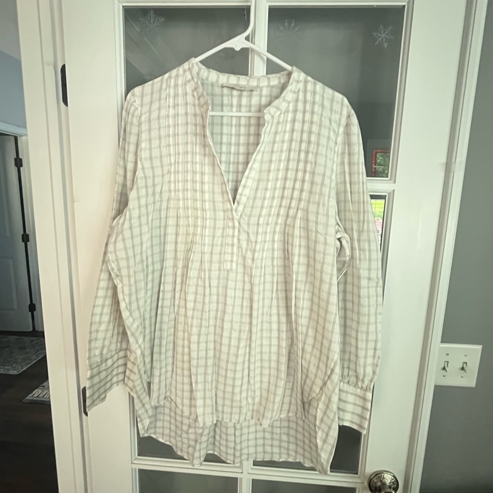 Plaid Long Sleeve Blouse